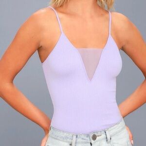 Free People Intimately Cami Top Size Medium Large Purple Come Around Tank Ribbed